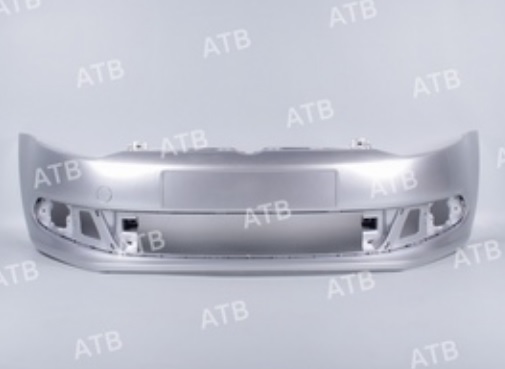 Бампер передний Volkswagen Polo 5 2009-2015, Серебристый металлик (Reflex), ATB 1AWP5010F8E