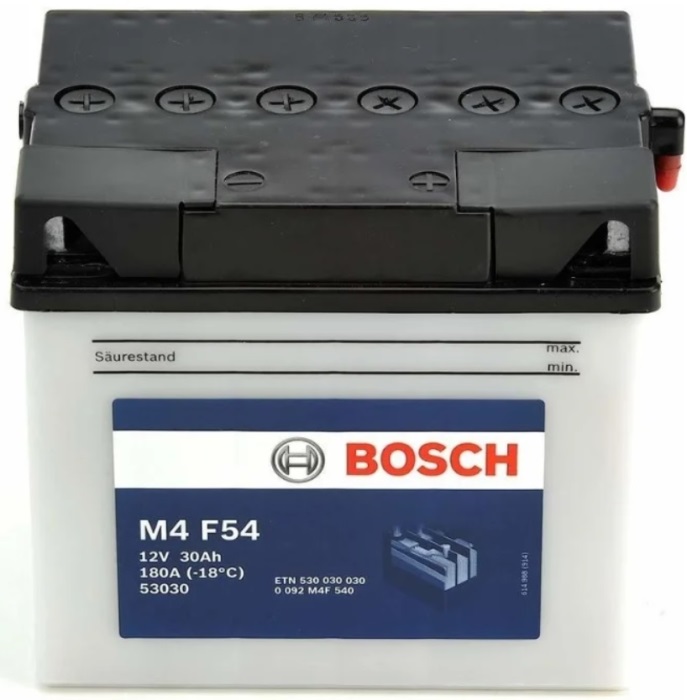 Аккумуляторная батарея Bosch Funstart FreshPack 0 092 M4F 540 (12В, 30А/ч)