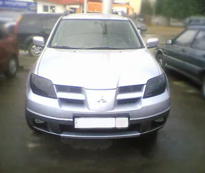 Защита SIM передних фар темная для Mitsubishi Outlander I 2001-2006