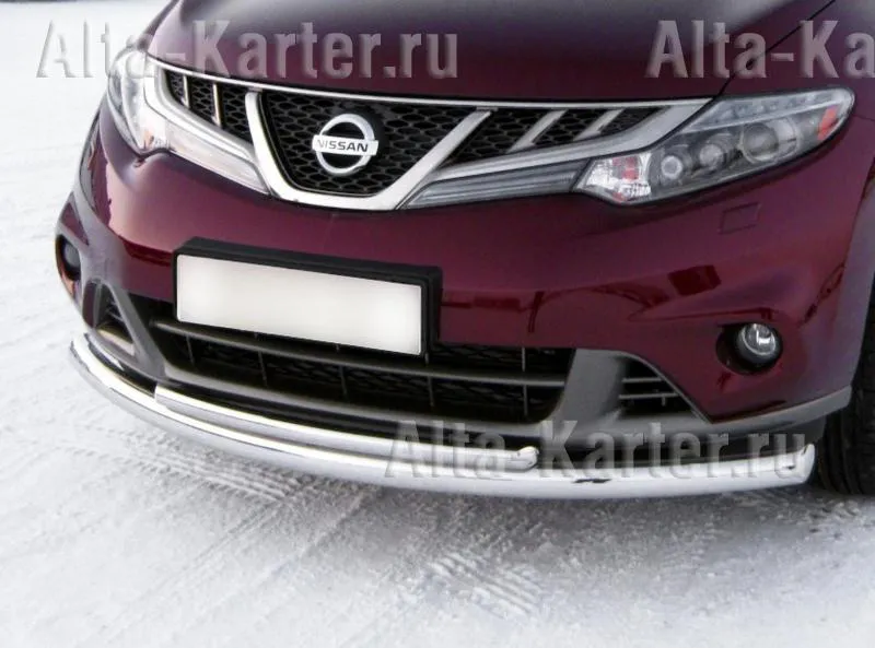 Защита АВС-Тюнинг переднего бампера d60/42 труба двойная для Nissan Murano Z51 2010-2015