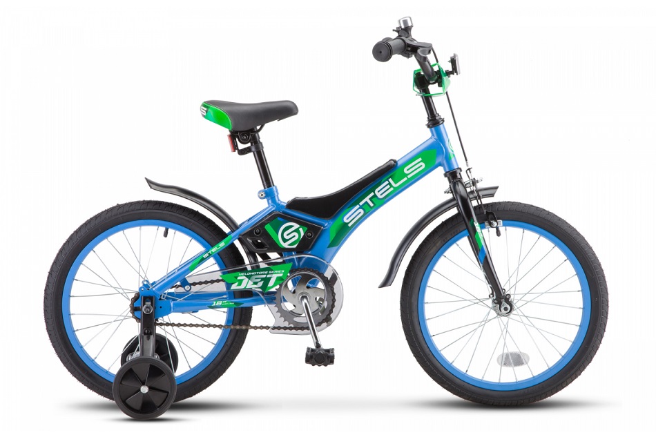 Велосипед Stels 16 Jet Z010 LU087403, Голубой/Зелёный