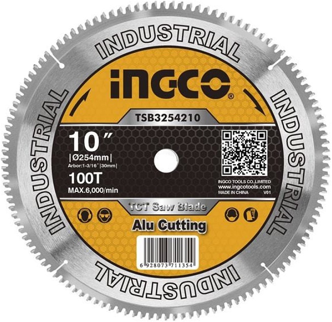 Диск пильный TCT по алюминию INGCO TSB3254210, 254х30 мм