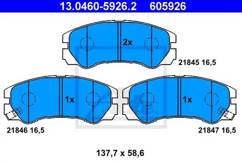Колодки тормозные дисковые OPEL FRONTERA Ate 13.0460-5926.2