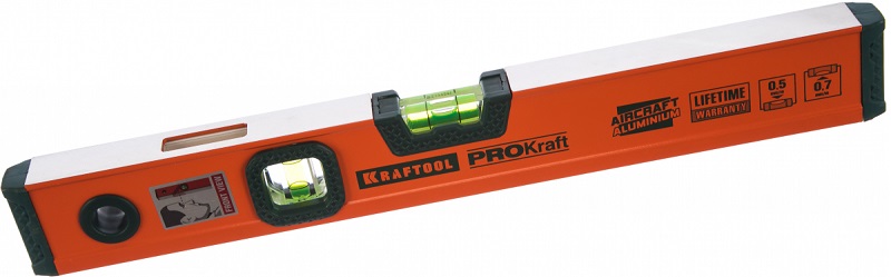 Алюминиевый уровень с двумя ампулами KRAFTOOL 34721-040_z01, 40 см